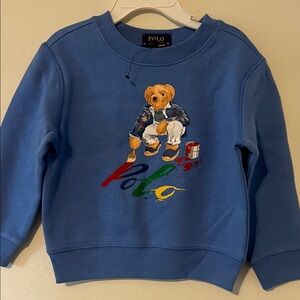 Polo by Ralph Lauren Blue Bear Painter Crewneck Sweatshirt - Kids